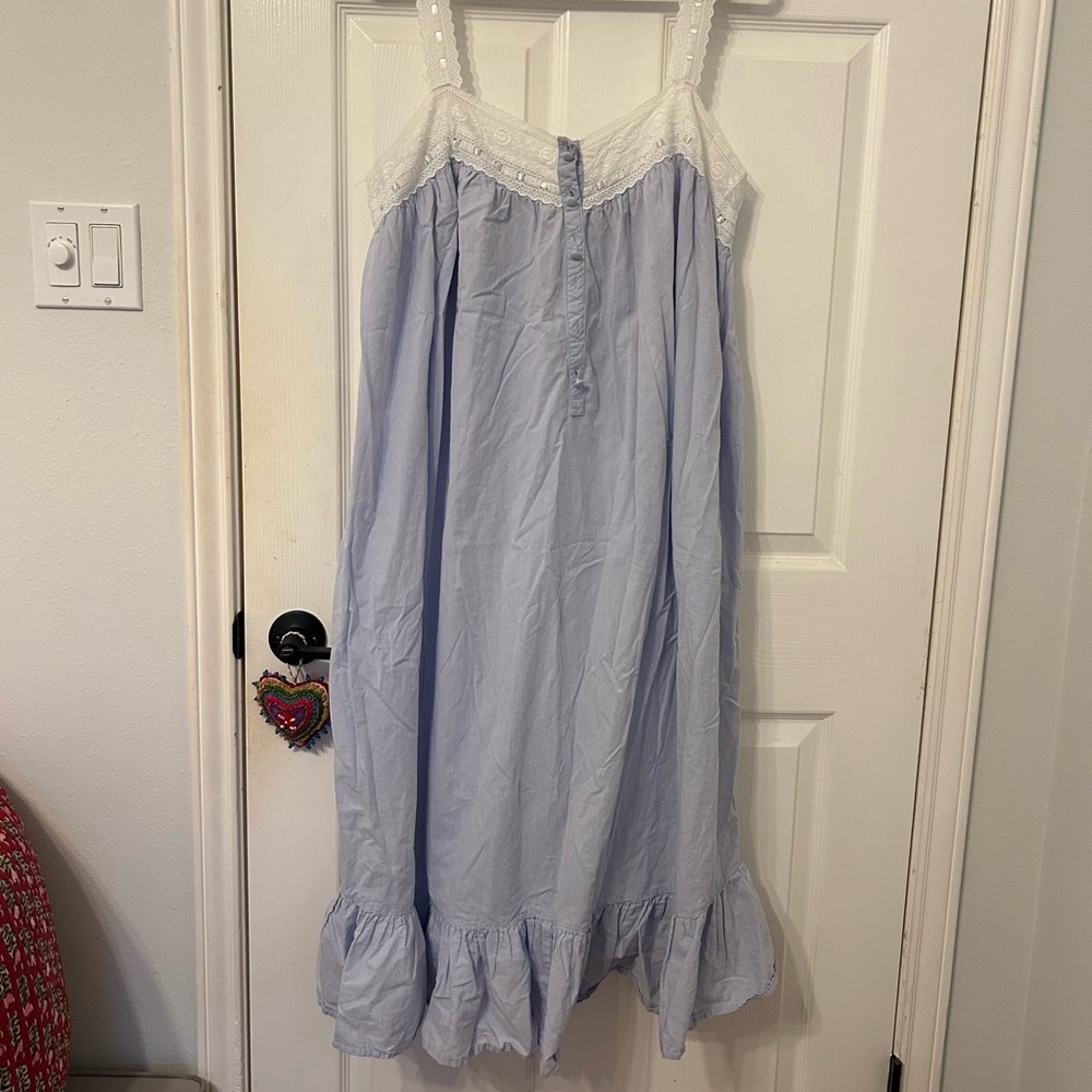 Victoria Secret Vintage Gold Label Cotton Mumu Nightgown Size Large